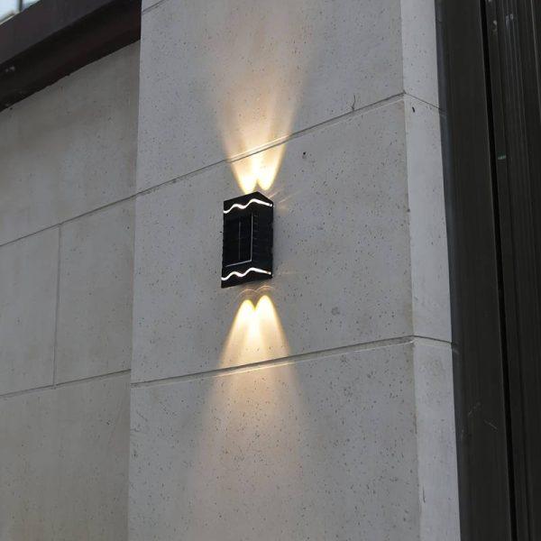 Set 4 x lampa solara 4 LED cu lumina bidirectionala, Alb cald