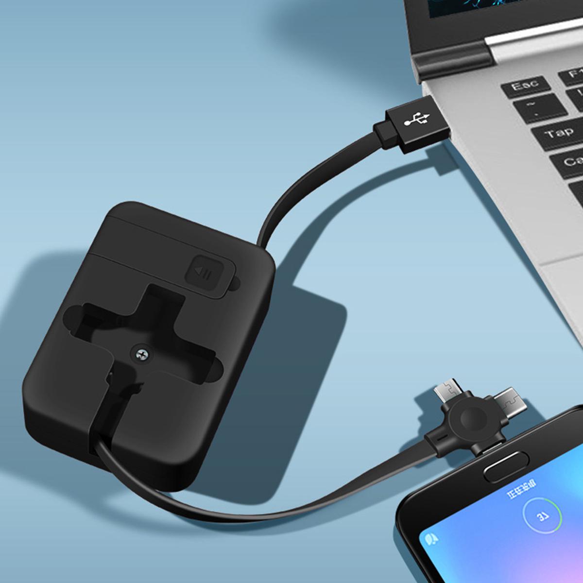 Set 2 x Cablu retractabil de incarcare, compatibil Apple, Android, USB C